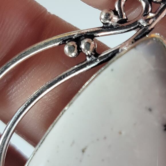 Handmade Pendant with Dendritic Opal & Smoky Quartz – Sterling Silver Setting - Picture 10 of 10